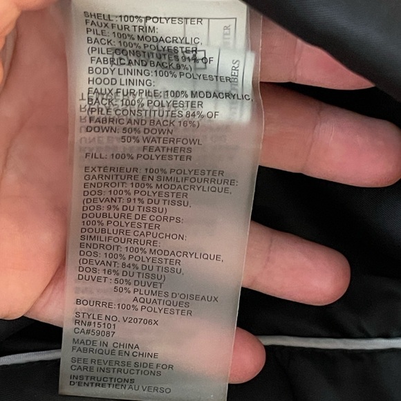 Vince Camuto down filled black long lined faux fur hooded coat - Picture 4 of 6